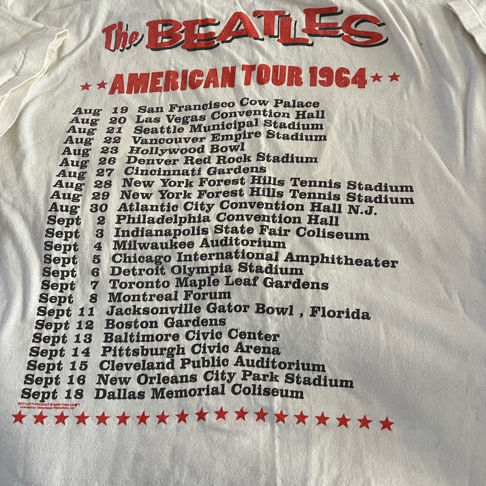The Beatles White Tour T-Shirt